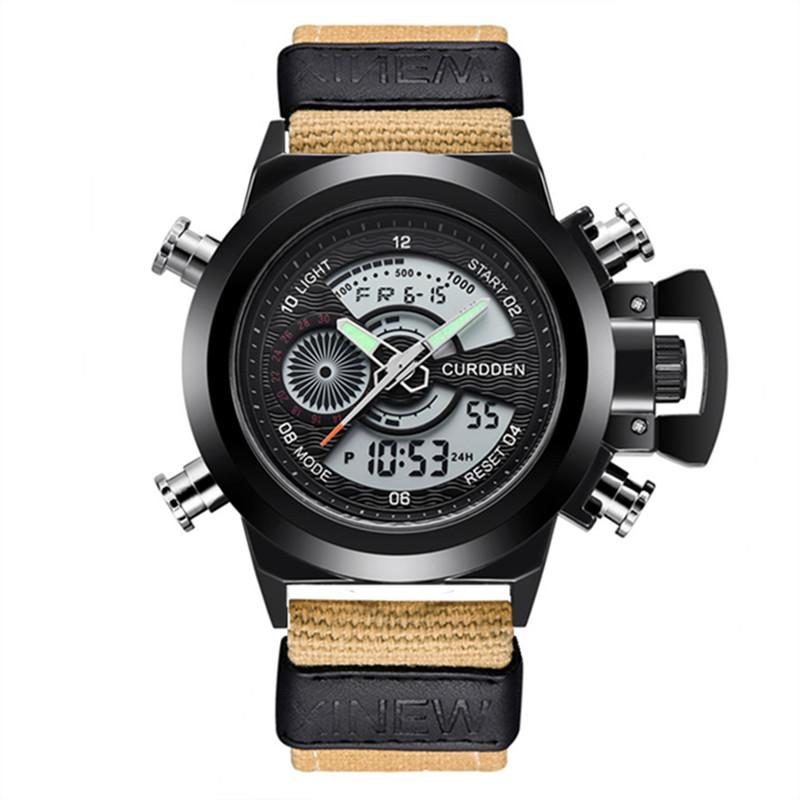 Original Famous Brand Men Watches Boys Fashion Casual Nylon Band Dual Time Multifunction Sports Watch Montre Homme Reloj Hombre