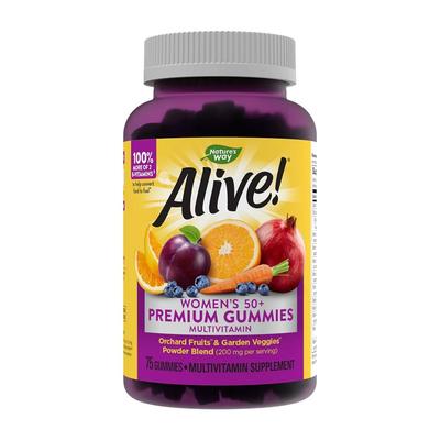 Alive! Womens 50+ Premium Multivitamin Gummies, 75 Gummies