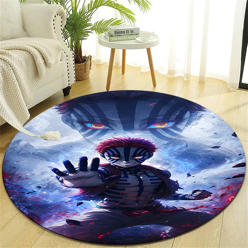 1pc Akaza  Print Round Carpet Chair Round Carpet Suitable for Bedroom Living Room Home Decorative Carpet