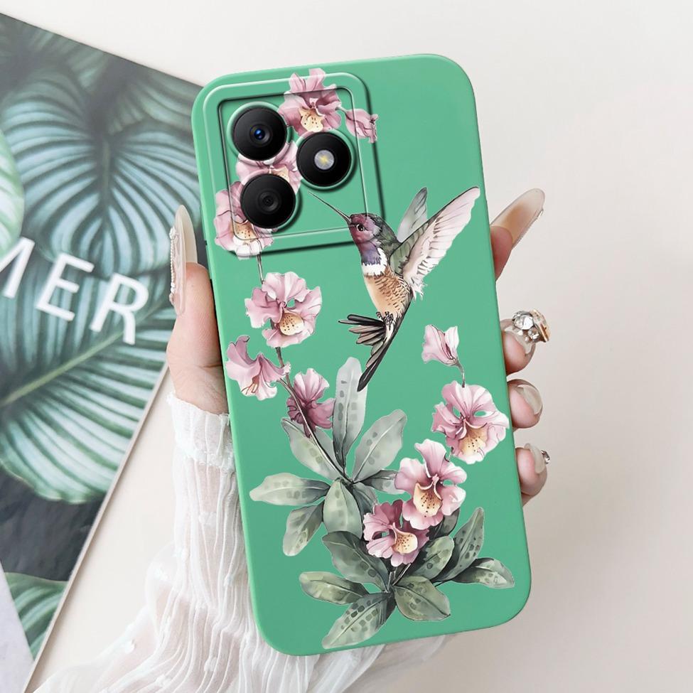 For Realme C61 RMX3939 RMX3930 C63 RMX3939 Case For Realme C63 Cover Luxury Fashion Flower Kawaii Girl Cute Cat Shockproof Shell