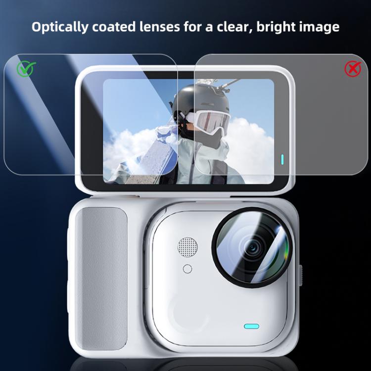 For Insta360 GO Ultra PULUZ 2 In 1 Screen + Lens Tempered Glass Film (Transparent)