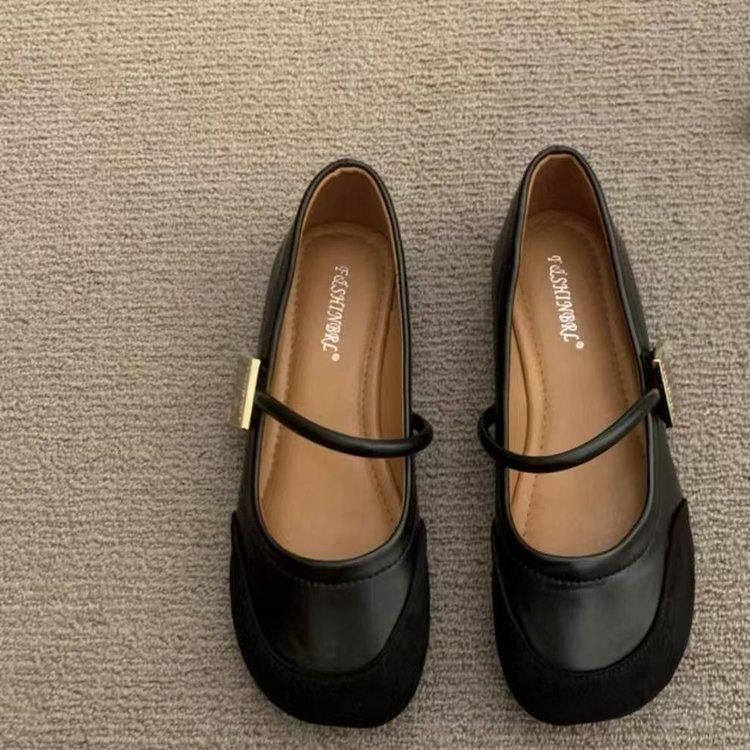 French Mary Jane Shoes Shallow Mouth Single Shoes Women's 2025 Spring Explosion with Skirt Flat Sole Single Shoes Gentle Style Grandma Shoes