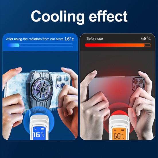 Yousheng Phone Cooler for Gaming Fast Cooling Cell Phone Fan with Low Noise Portable Mobile Phone Radiator for Iphone And for Android