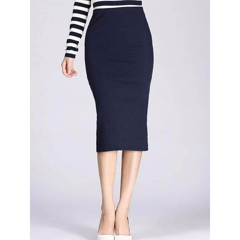 

A- Line Skirt with High Waist and Split Skirt A- Line Skirt High Waist Slit Skirt Navy One Size