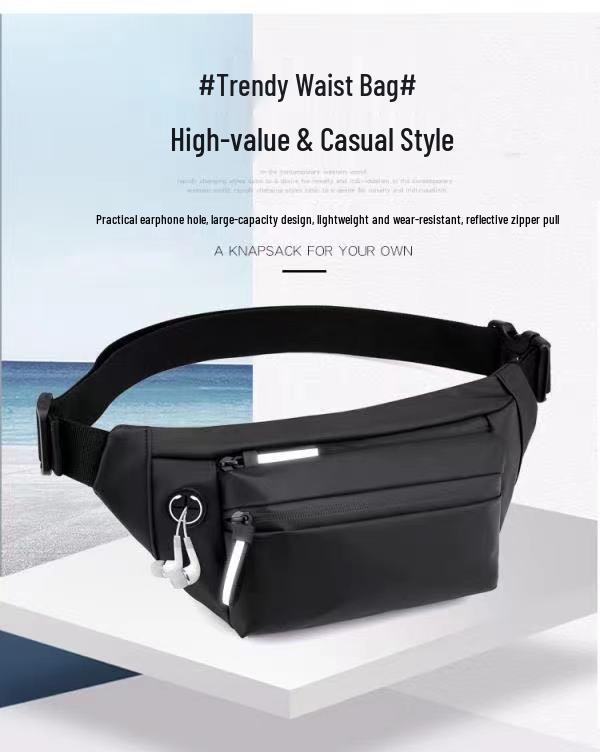 Men's Fashionable Korean Style Crossbody Chest Bag for Casual Outdoor Sports and Cycling