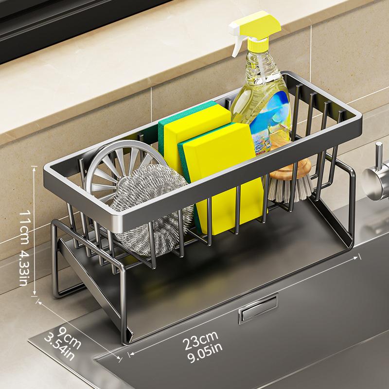 1pc Kitchen Rack, Rag Drain Rack, Punch-free Household Spice Rack, Sink Faucet Sink Rack
