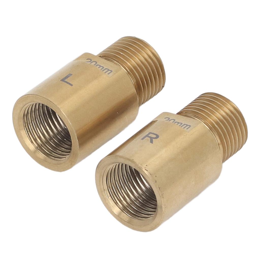 1 Pair Bike Pedal Extender Steel 20mm Gold Extended Pedal Spacer for 916 In Threaded Pedals Bike