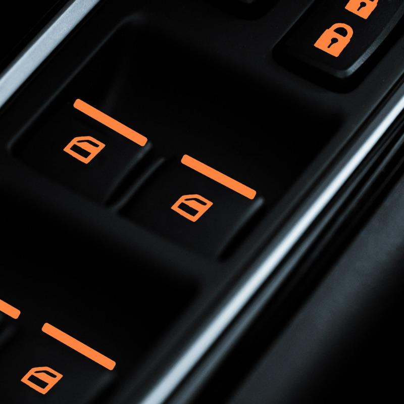 Glow In Dark Car Window Switch Stickers Fluorescent Function Button Decals for Power Window Control Night Driving Upgrade