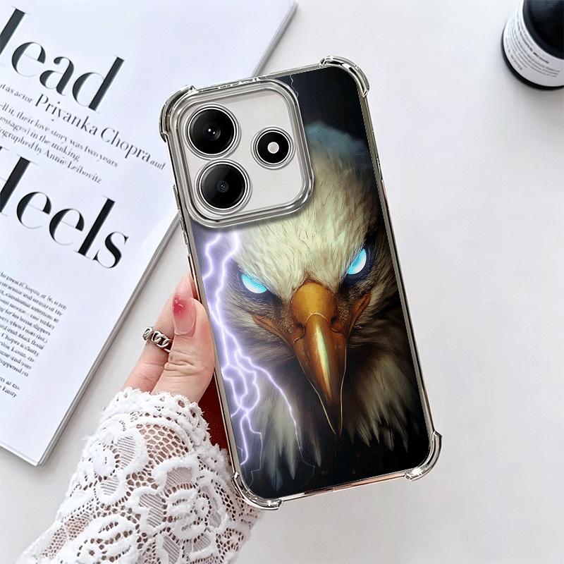 Bald Eagle Cool Plating Phone Case For Xiaomi Redmi Note 14 15 Pro Plus 13 12 11 11S 11T 10 9S 9 5G Anti-Fall Airabag Cover