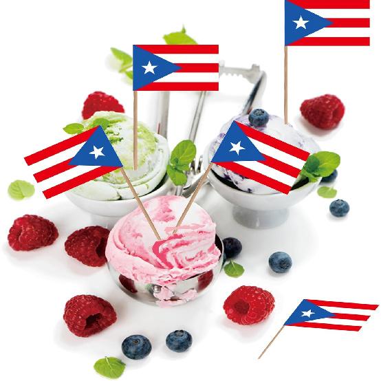 Puerto Rico Toothpick Flag Puerto Rican National Small Mini Cocktail Fruit Cupcakes Toppers Food Stick Flags Decorations,100 Pack