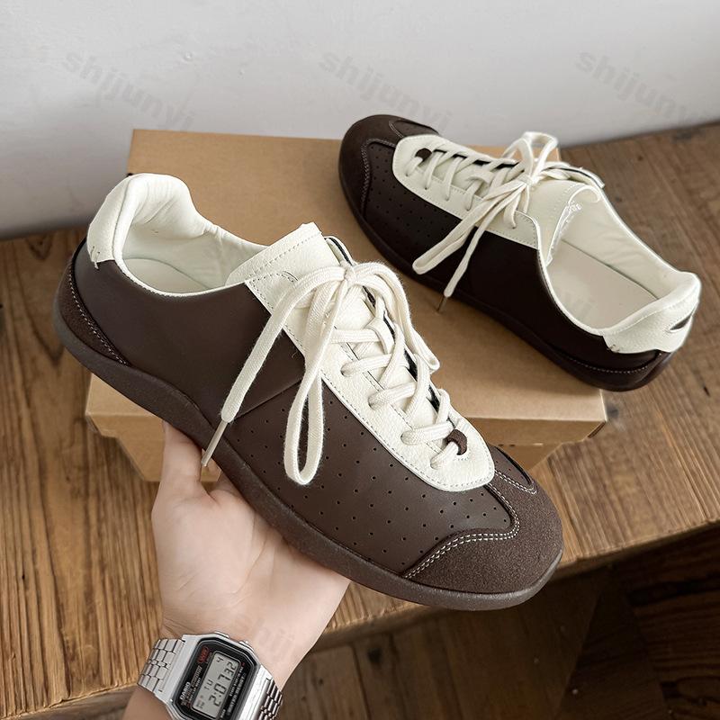 Fashion Niche Design Ballet Style Soft Soled Men's Low Top Casual Shoes 2025 Autumn New Color Block Retro Comfortable Versatile sneakers