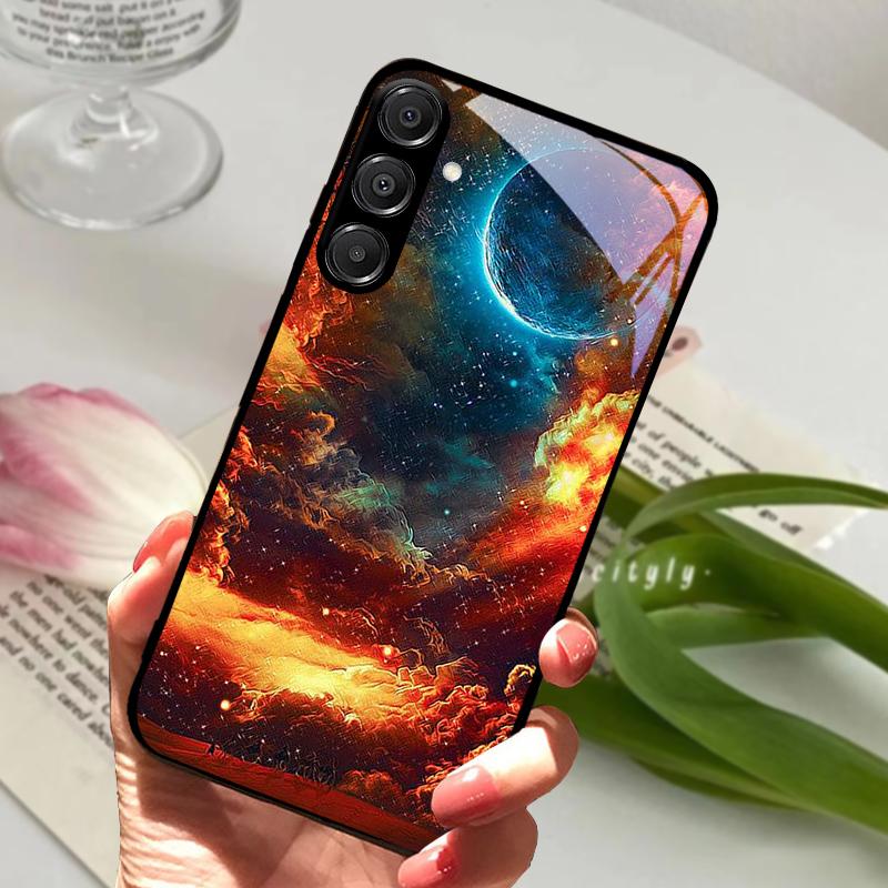 For Samsung A26 5G Case Hard PC Tempered Glass Phone Cover For Samsung Galaxy A36 A56 5G Fashion Animal Glass Protector Cases