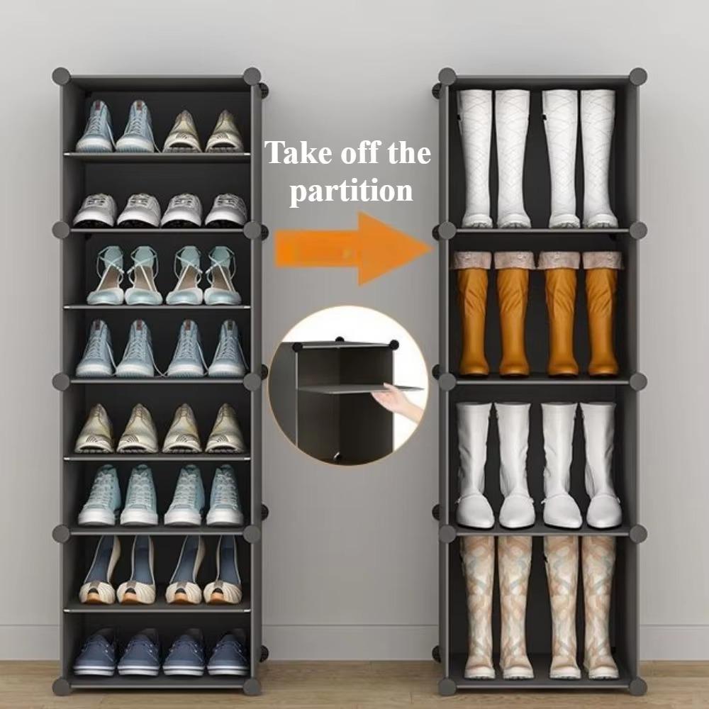 Shoe Rack Dustproof Stackable Shoe Shelf Multilayer Detachable Big Capacity Storage Racks Transparent Entrance Storage Shelves