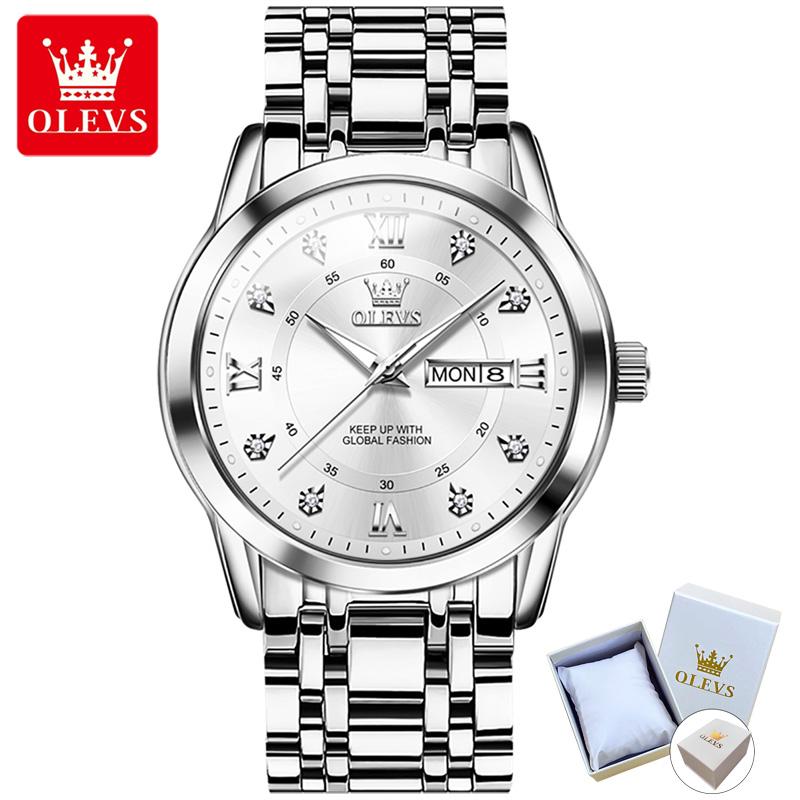 

OLEVS Мужские часы Модные трехмерные циферблаты Двойной календарь Кварцевые часы Водонепроницаемые мужские часы