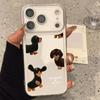 Lovely Cartoon Dachshund Transparent Phone Case For iPhone Air 17 16 15 14 Plus 13 12 Mini 11 Pro Max 16E XS X XR Soft Cover