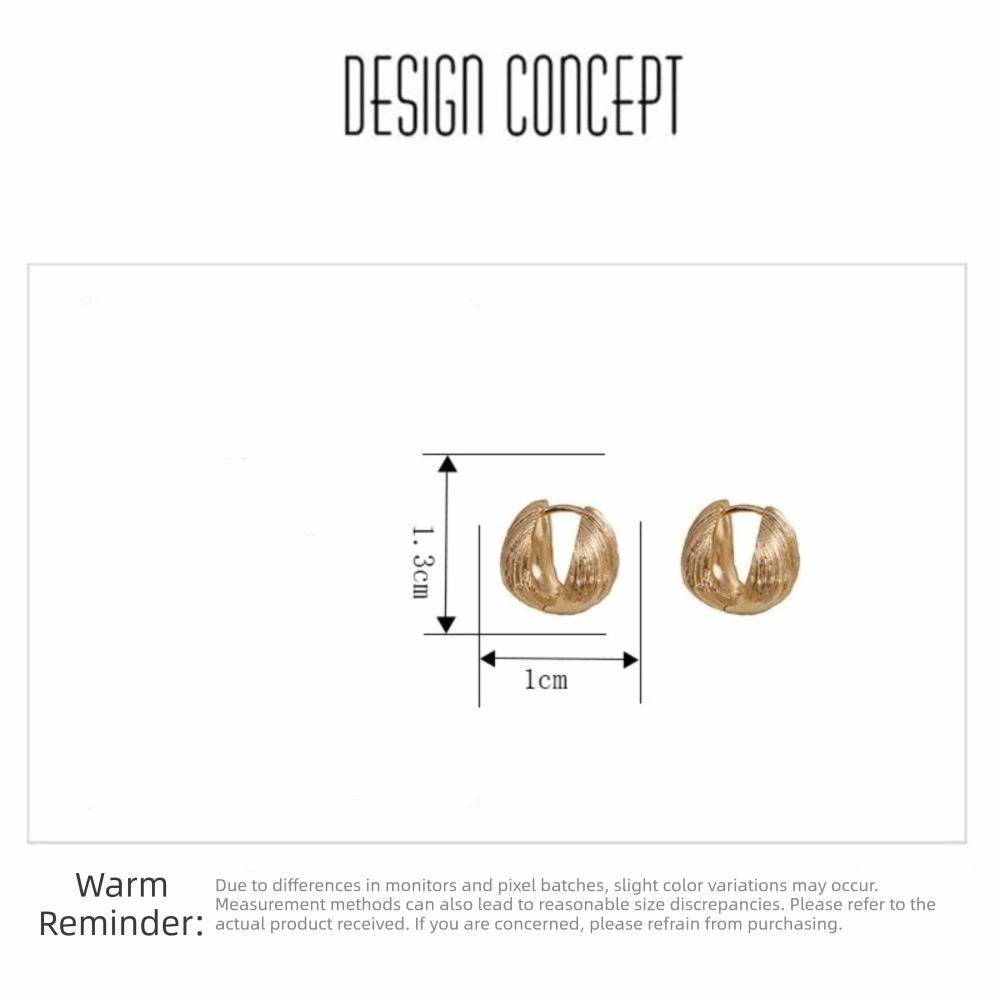 Trendy Style Matte Finish Vintage Earrings Gold Plated Geometric Design Ear Clip Curved Shape Ball Earrings Women Jewelry