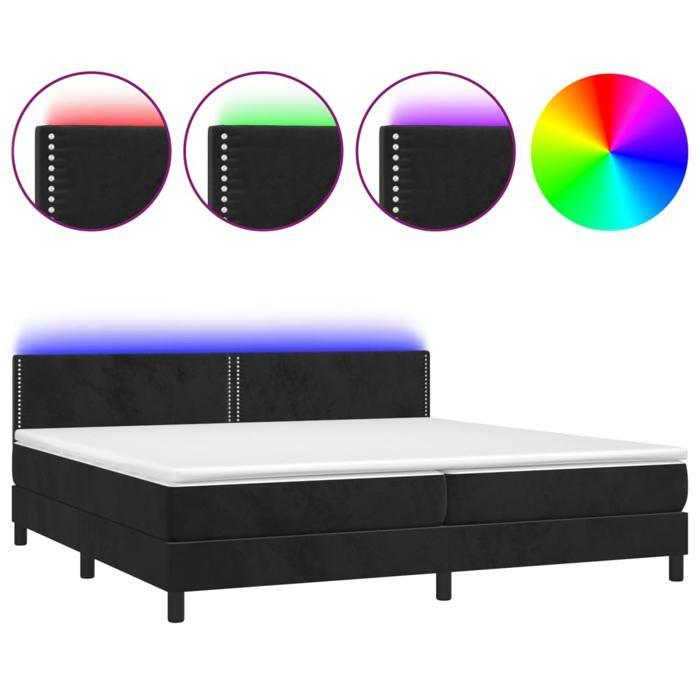 VidaXL Slat Bed Base with Mattress and LED, Upholstered Bed with Headboard, Double Bed, Adult Bedroom Bed, 3134365