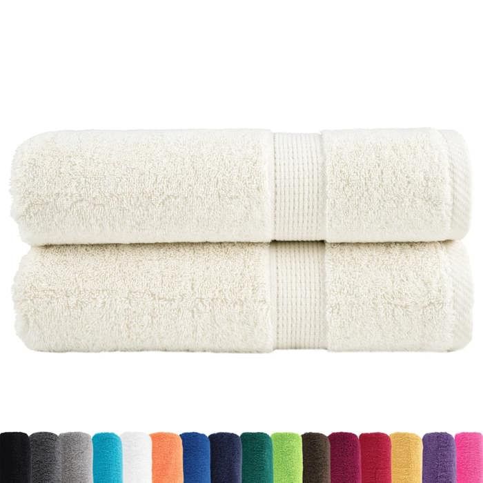 VidaXL Essuie-mains de Qualité Supérieure 2 pcs, Serviettes de Bain, Serviettes à Main, Débarbouillettes de Salle de Bain, 137473
