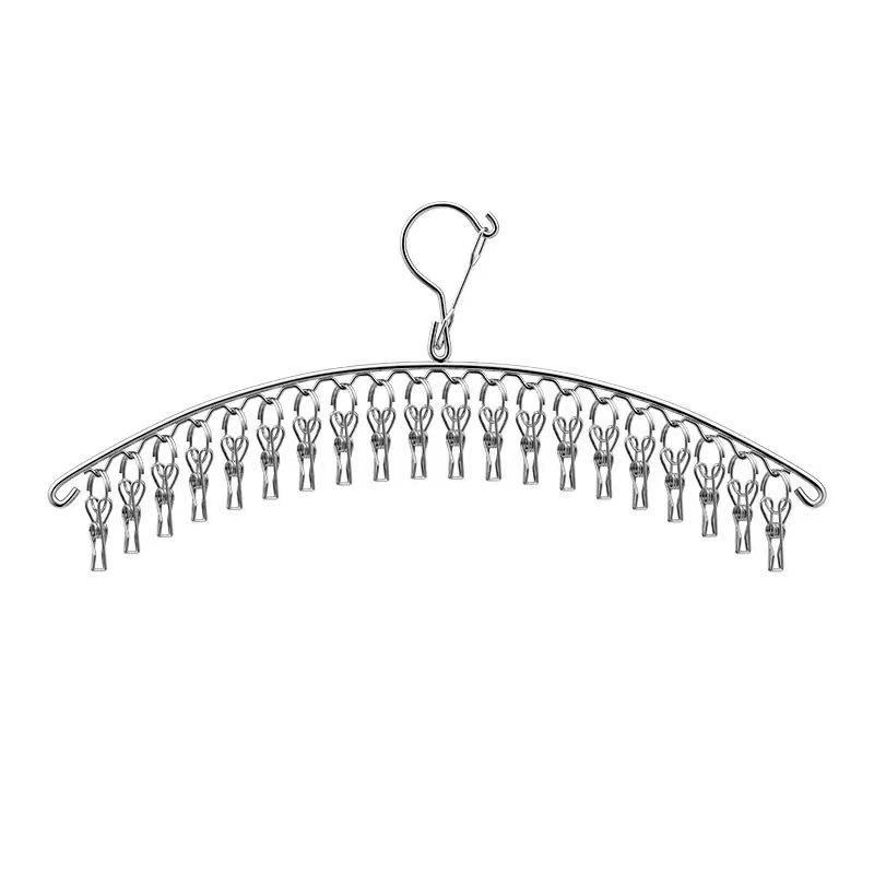 Multifunctional Stainless Steel Drying Rack with Sock Clips and Clothes Pegs