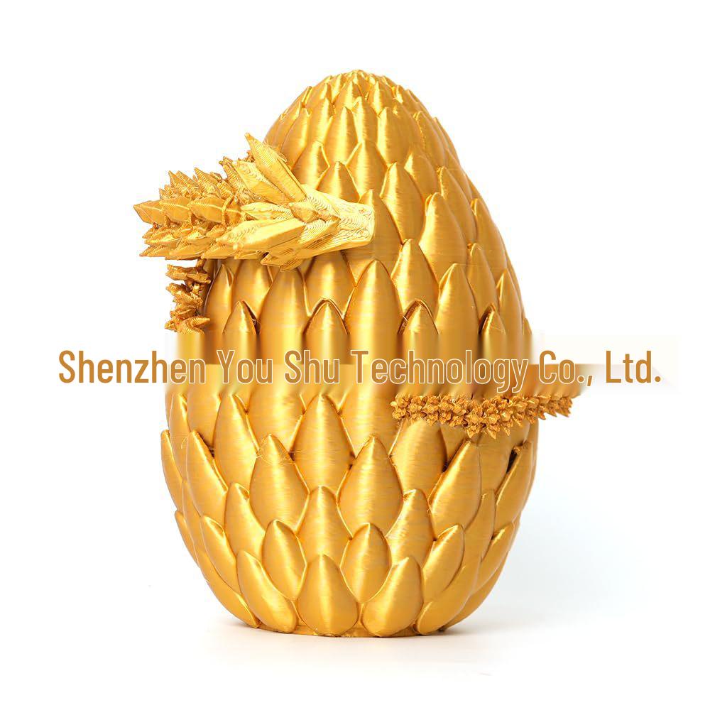 

Colorful 3D Printed Dragon Egg Ornament Set with Hinged Claw Figurine Black
