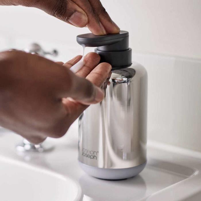 Distributeur de savon - joseph joseph - easystore™ luxe - acier inoxydable - rechargeable - 300 ml