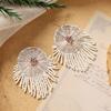 Original design bohemian earrings handmade rattan long tassel women's retro niche vacation earrings
