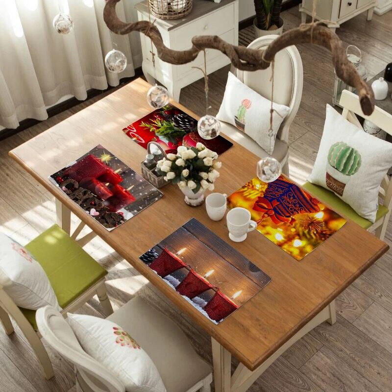 Buy Dining Table Insulation Mat Solid Placemat Cotton Linen Nonslip