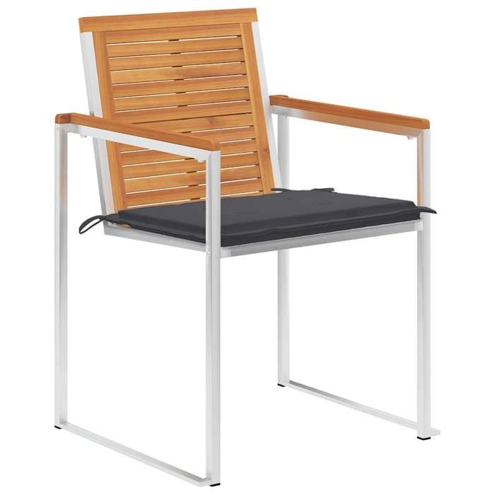 VidaXL Set of 6 Garden Chairs with Cushions, Patio Seats, Dining Chairs, Outdoor Patio Furniture, 3078497