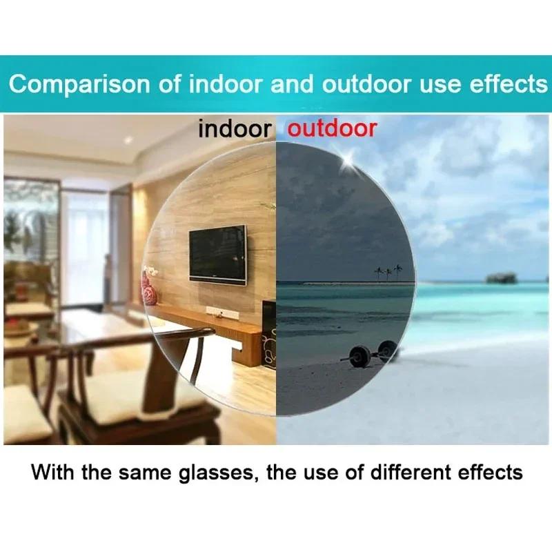 Portable Folding Square Reading Glasses for Women Men Vintage Outdoor Color Changing Hyperopia Eyewear Finished Bifocal Glasses