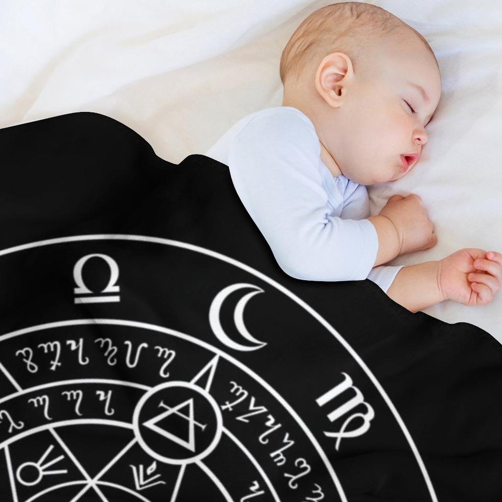 Alchemical Sigil Throw Blanket Halloween Summer Beddings Wednesday Blankets