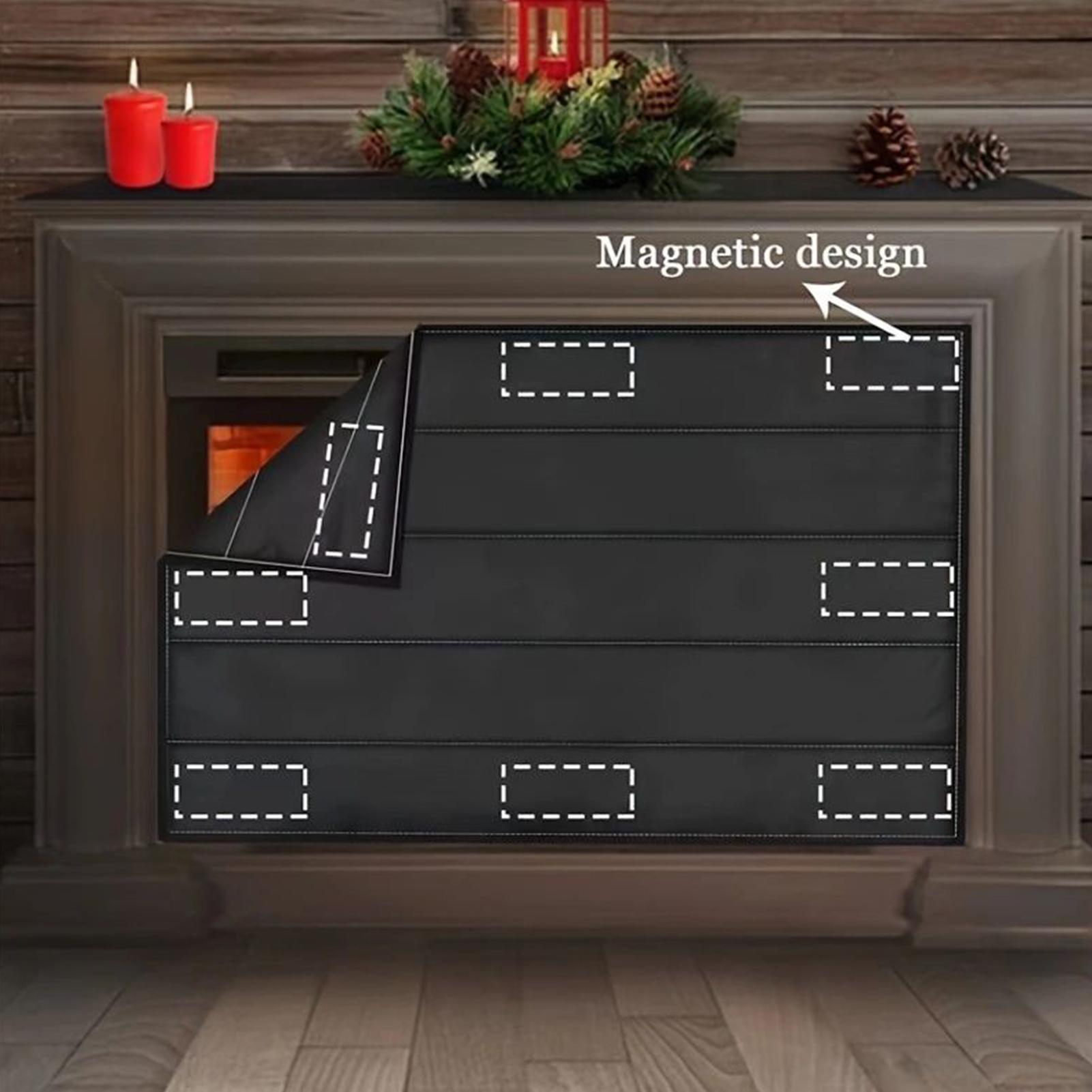 

Fireplace Cover Magnetic Fireplace Draft Stopper With Built-in 12 Strong Magnet Save Energy Flame-Retardant Fire Place China Mainland