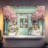 2D Pastel Flower Shop Backdrop - Cherry Blossom Photography Background Banner