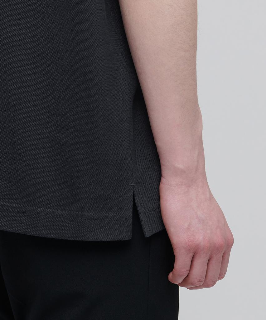 MUSINSA STANDARD Relaxed Fit Pique Polo Shirt [Dark Grey]