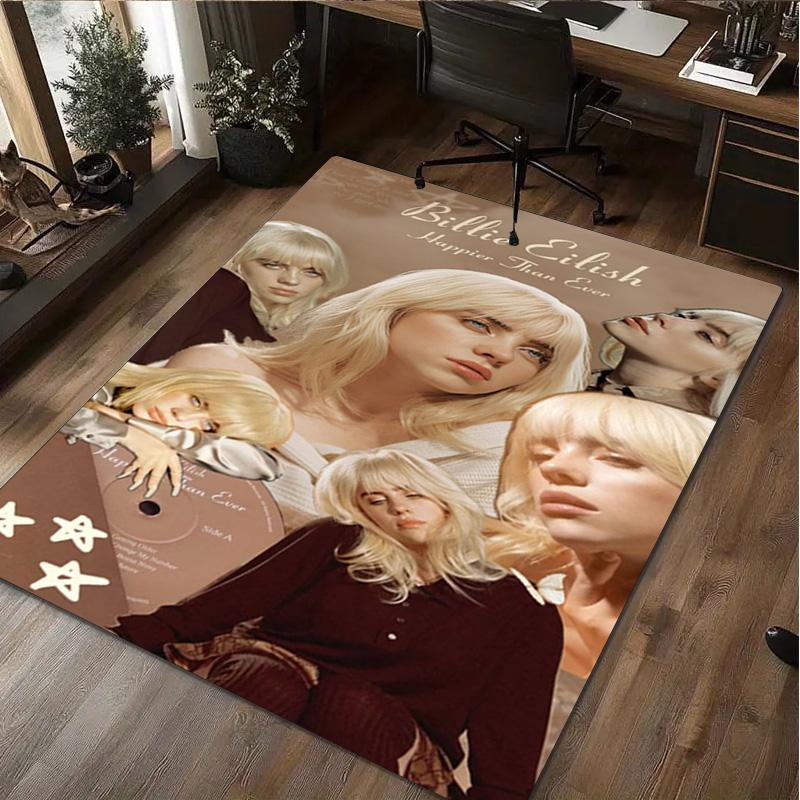Billie Eilish Album Rug Carpet Office Decorative Carpet For Living Room Bedroom Door Mat Floor Rug Computer Chair Area Rug