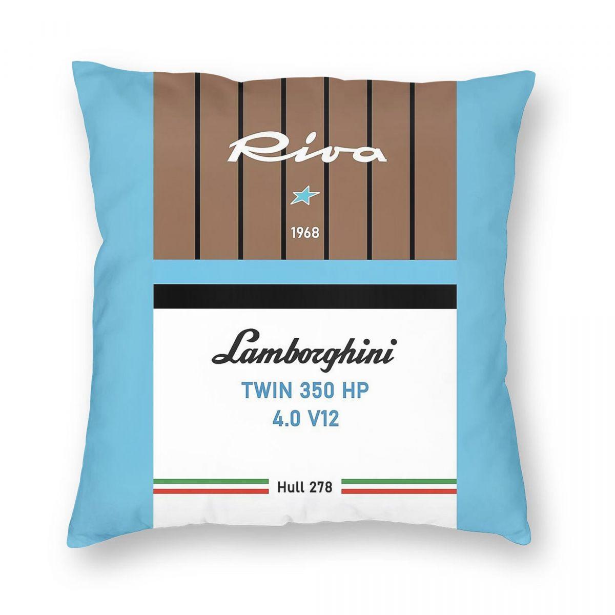 Riva Aquarama Yachting Italy Square Pillowcase Polyester Linen Velvet Pattern Zip Decorative Sofa Seater Cushion Cover Wholesale 30x30cm