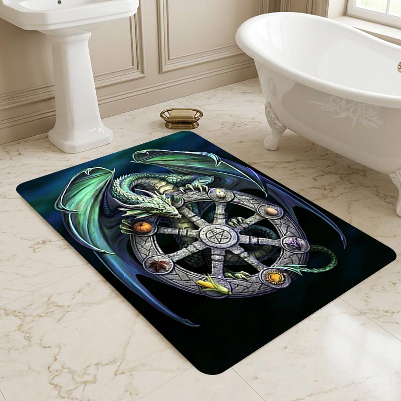 Dragon Wheel Living Room Nonslip Area Rug Soft Carpet For Bedroom Game Playroom Sofa Office Home Decor Doormat Christmas Gift