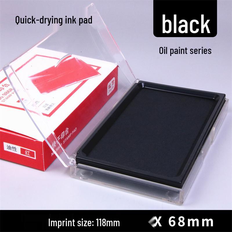 Quick-Dry Dual Ink Pad: Red, Blue & Black - Square & Round Options for Office, Oil & Water-Based Stamping