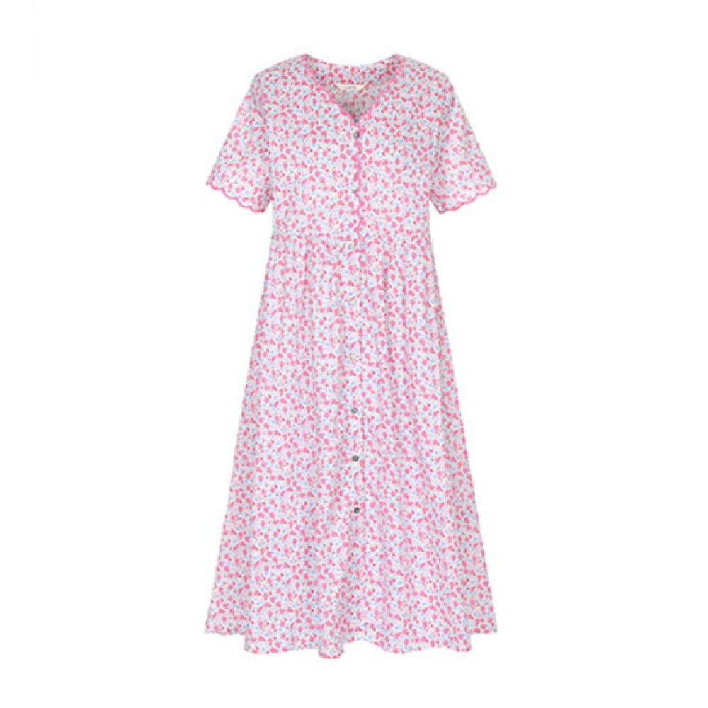 L Affair Women Pink fLower Long Cotton Dress Lwodg819 Pk
