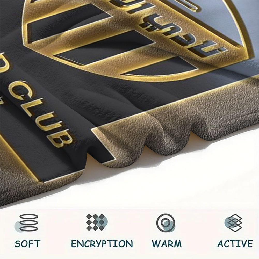 1PC Al-Ittihad Club Patterned Flannel Blanket Suitable For All Seasons for Home Decor Warmth and Comfort Gifts Holiday Present