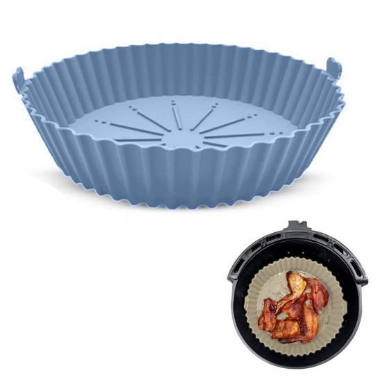 Silikonová vložka do horkovzdušné fritézy, nepřilnavý opakovaně použitelný pekáč na dorty, talíře na pizzu, kulatý koš do horkovzdušné fritézy na dorty, sušenky, smažené kuře