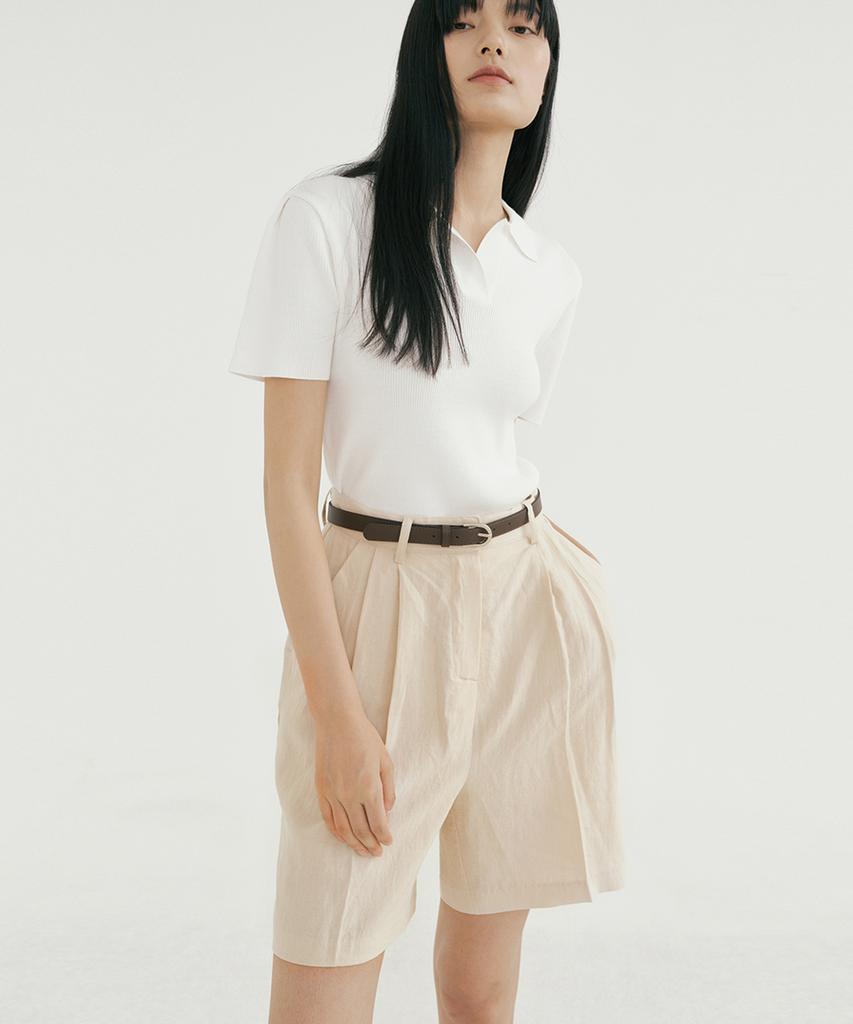 REORG Blo Linen Half Pants Light Beige