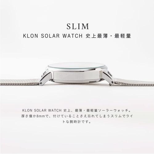 Klon Slim Solar Style Connection -Silver Mesh- 38mm Couple's Watch, Solar Watch, Simple Design