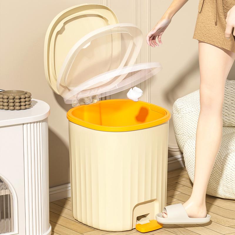 Large Capacity Silent Trash Can with Automatic Spring-Loaded Lid for Home and Office