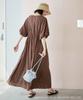 ROPE PICNIC Pino Dot Print Dress Dark Size Women's (GDE14950, Brown, 20)