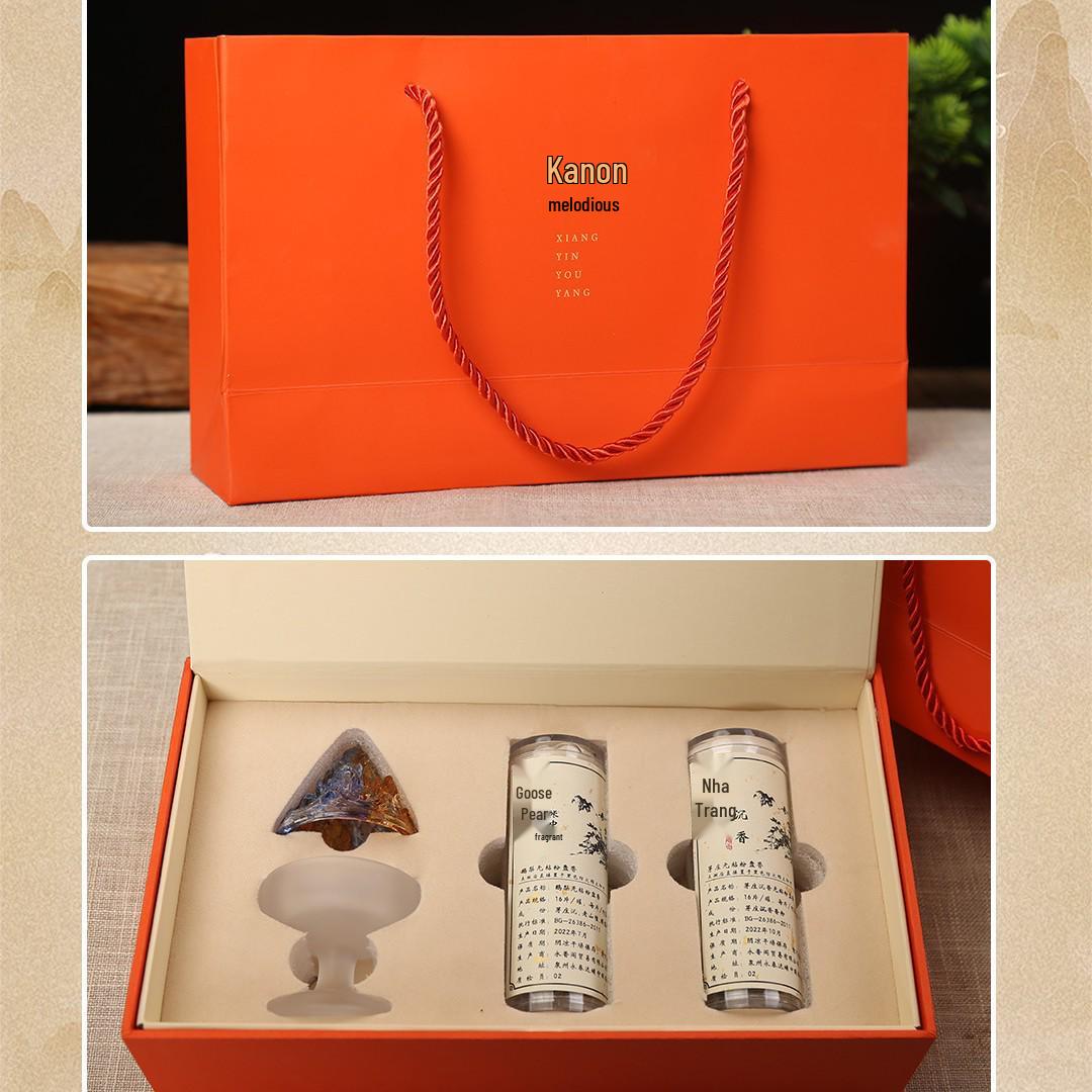 Exquisite Gift Box: Five-Color Zibo Glazed Incense Burner & Non-stick Powder Incense Plate for Indoor Aroma Diffusion