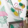 Flamingo Ananas Grünes Blatt Tüllvorhänge für Wohnzimmer Dekoration Moderner Chiffon Transparent Voile Küchenvorhang