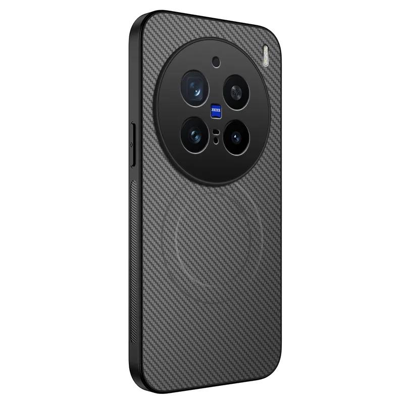 For vivo X200 Ultra Pro Phone Case Magnetic Wireless Charging Lens Protection Shockproof Silicone Leather Back Cover Shell Cases