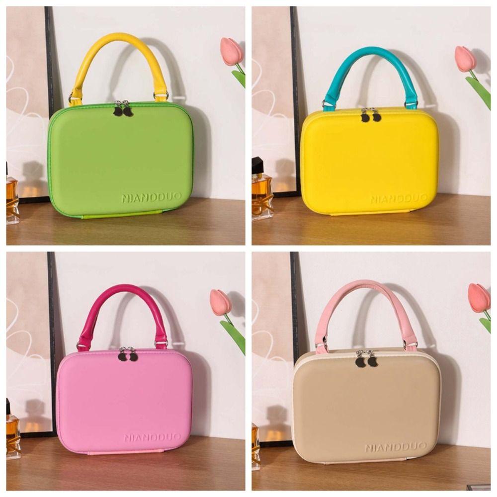 EVA Cosmetic Bag Suitcase Large Capacity Portable Cosmetic Case Handheld Makeup Bag  School