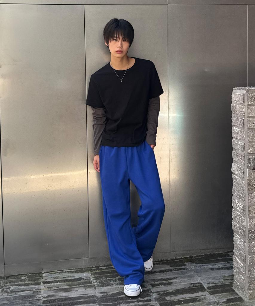 Pantalon de jogging lounge droit SIGNATURE [Bleu]