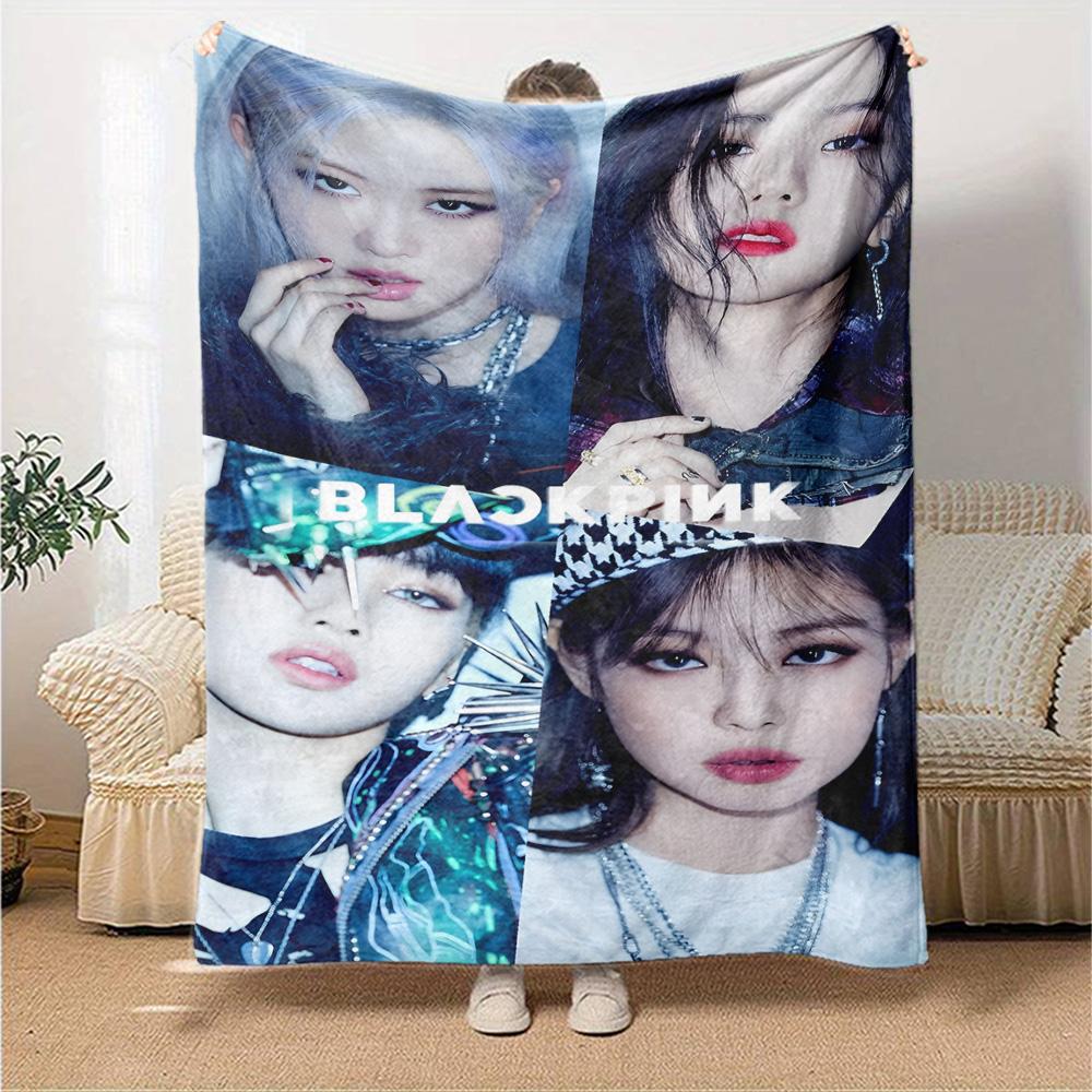 Blackpink Members Pink Theme Blanket Soft Warm Suitable for Sofa Couch Office Bed All Seasons Digital Print Perfect Gift for Relatives Y12
